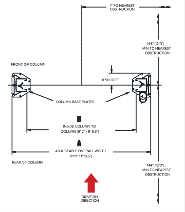 CHALLENGER 2-POST LIFT MODEL CL10V3 10K VERSYMMETRIC®