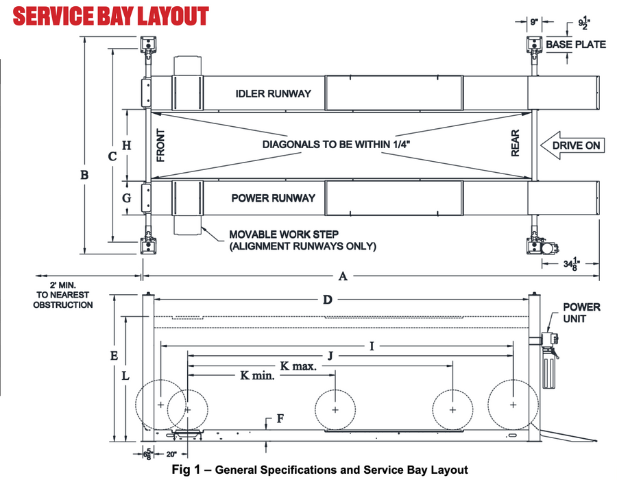 Challenger Lifts 14K 4-Post 4P14EFX General Service Lift / Optional Alignment