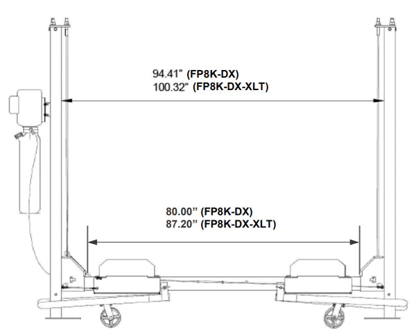 TUXEDO 4 POST LIFT HOME PARKING STORAGE LIFT FP8K-DX 8000LBS CAPACITY