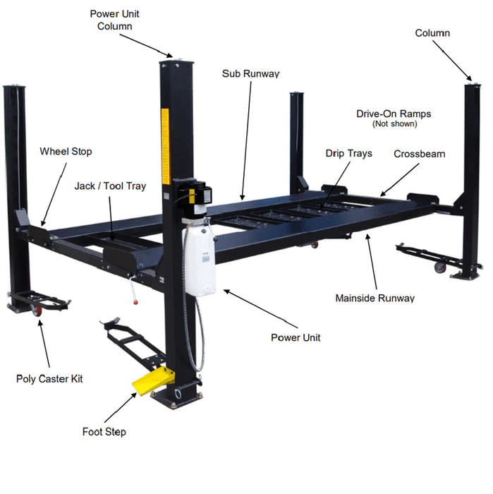 TUXEDO 4 POST LIFT HOME PARKING STORAGE LIFT FP8K-B 8000LBS CAPACITY