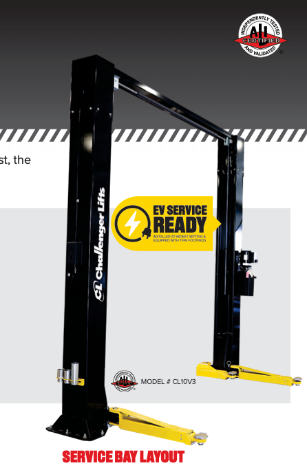 CHALLENGER 2-POST LIFT MODEL CL10AV3 10K VERSYMMETRIC®